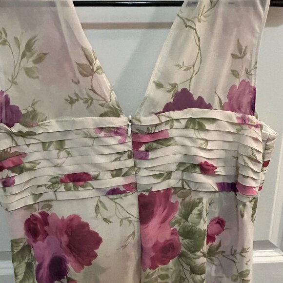 R & M Richards Floral Flowy Spring Rouched Mini Dress Women's Size 12 - Picture 4 of 5